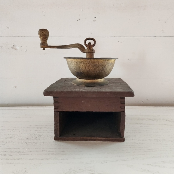 Vintage Primitive Wooden Coffee Grinder - Picture 1 of 6